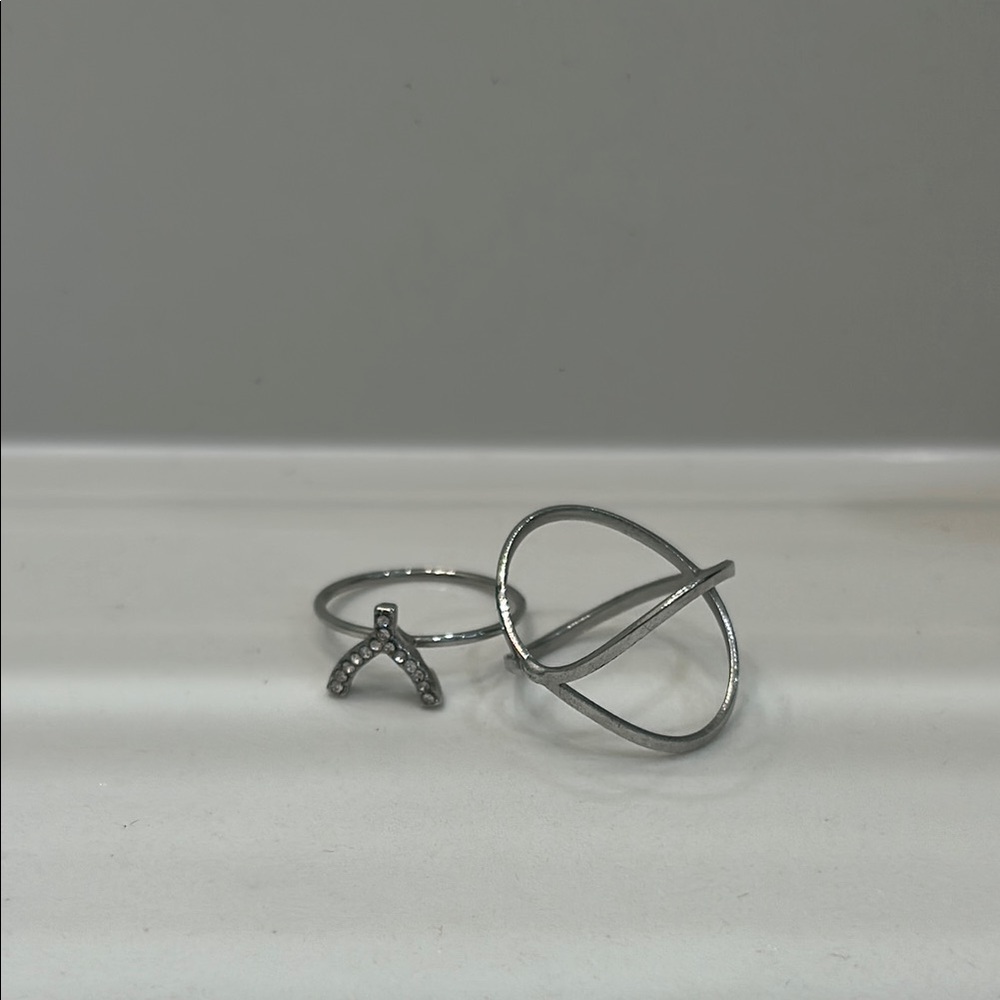 Silver Geometric Ring with Modern Minimalist Design